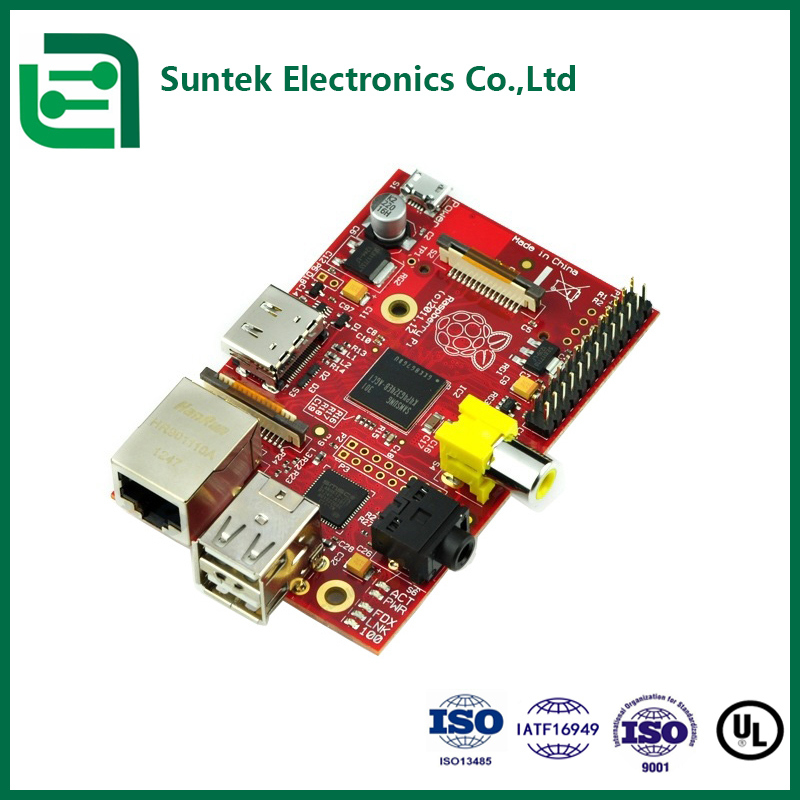 Produsen Turnkey Papan Sirkuit Cetak di China dan Kamboja, PCB topeng solder merah, Finishing Permukaan ENIG